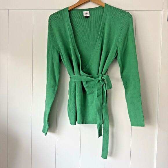 Cabi Wrap Belted Cocktail Cardigan Spearmint Green Sz M Preppy Ballerina Cottage - Picture 4 of 14